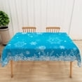 thumbnail image 5 of Nanqianyi Blue Merry Christmas Tablecloths 60 x 84 Inches, Winter White Snowflake Printed Table Cloth for Christmas & New Year Kitchen Decorations, 5 of 11