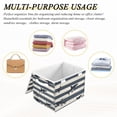 thumbnail image 6 of Yayeee Collapsible Cube Storage Bin with Lid Fabric Closet Decorative Basket with Handles, Dark Sharks, 6 of 7