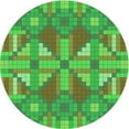 thumbnail image 1 of Ahgly Company Indoor Round Patterned Dark Lime Green Area Rugs, 8' Round, 1 of 6