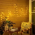 thumbnail image 2 of Guirnalda de luces solares de 15 m y 200 LED, cadena de luces de sisal de 150 cm con IP65, luz de jardín con 200 LED, blanco cálido de 3200 K, para exteriores, jardín, patio y balcón., 2 of 5