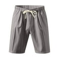 thumbnail image 5 of Men's Summer Beach Linen Shorts Summer Elastic Waist Drawstring Shorts Lightweight Casual Shorts, 5 of 7