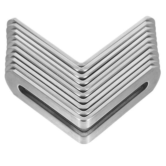 WHAMVOX 10pcs Stainless Steel L-Shaped Brackets Heavy Duty and Adjustable Corner Braces for Shelves Household Hardware for Wood Furniture