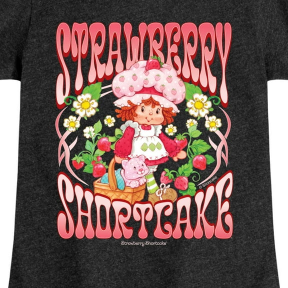Strawberry Shortcake - Vintage Art Nouveau - Toddler And Youth Girls Fitted Short Sleeve Graphic T-Shirt