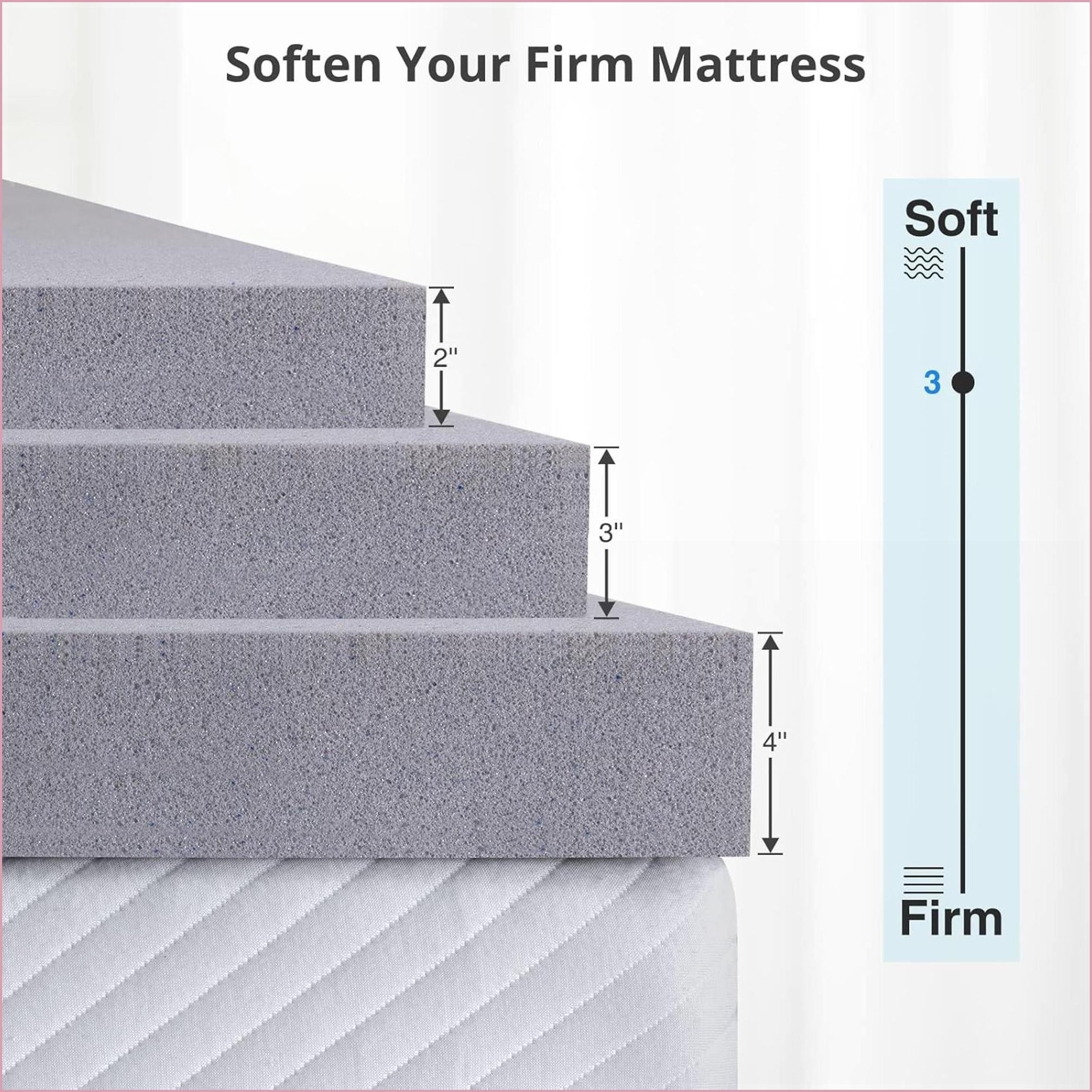 Mattress Topper King 2 Inch Gel Memory Foam Cooling Pressure Relief CertiPUR-US | Light Gray | Polyurethane