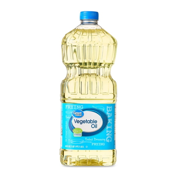 Great Value Vegetable Oil, Heart Healthy and Versatile, 48 fl oz Bottle