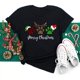 thumbnail image 2 of Ropa Kawaii de Feliz Navidad para mujer, camisa con estampado de patas de perro, camisetas negras de manga corta para mujer, camiseta de Navidad para mujer 2023, 2 of 5