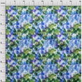 thumbnail image 3 of oneOone Cotton Jersey Blue Fabric Leaves Watercolor Diy Clothing Quilting Fabric Print Fabric By Yard 58 Inch Wide, 3 of 4