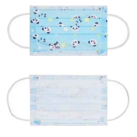 Panda Print Kids 3-Layer Face Masks: 10 Pack