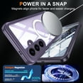thumbnail image 3 of ShieldPlus for Samsung Galaxy S25+ Case Magnetic Compatible with MagSafe, Built-in Screen Protector Full Body Military Grade Drop Protective Phone Cover Clear Case for Samsung Galaxy S25+,Purple, 3 of 5