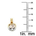 thumbnail image 2 of Pendentif en Zircone Cubique '15' Or 14 Carats en Forme de Coeur avec Chaîne Rolo de 1,2 Mm, 2 of 4