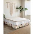thumbnail image 2 of Pastoral Wild Flowers Bed Skirt King Size 16" Drop Floral Leaves Plants Farmhouse Ruffled Wrap Around Bed Skirts Adjustable Elastic Bedskirt Dust Ruffle for King Size Bed, 2 of 7