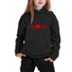 thumbnail image 3 of Conjunto de sudadera con capucha de manga larga para niños con estampado en forma de corazón y pantalones deportivos con lazo en las piernas, conjunto deportivo informal de dos piezas para niños, poli, 3 of 5