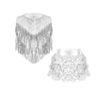 thumbnail image 4 of Aislor Girls Rumba Dance Outfit 2 Piece Set Sleeveless Sequined Fringe Top and Skirt Silver 10, 4 of 6