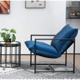 thumbnail image 3 of Silla de acento de terciopelo moderno elegante, silla reclinable contemporánea de marco de metal con cojín de asiento profundo para la oficina en el hogar, 3 of 5