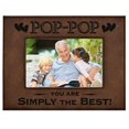 thumbnail image 1 of REGALO POP-POP ~ Marco de fotos de polipiel grabado ~ POP-POP - ¡Eres SIMPLEMENTE EL MEJOR! ~ Regalo del día de los abuelos, regalo de cumpleaños para papá, regalo de Navidad para abuelo (4x6 marrón), 1 of 1