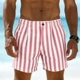 thumbnail image 3 of BVnarty Men's Striped Relaxed Fit Swim Trunks with Compression Liner Quick Dry Board Shorts Beach Shorts with Pockets Pink L, 3 of 7