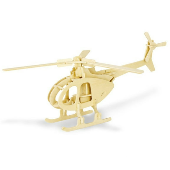 Toyvian Realistic Appearance Helicopter Puzzle Model Wood 1Set