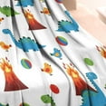 thumbnail image 3 of White Dinosaurs Volcanoes Birds Pattern Blanket,Comfortable Soft Lamb Wool Throw Blanket,All Season,Warm Lightweight Blankets for Sofa Bed Couch Living Room Chair,30"x40", 3 of 4