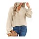 thumbnail image 5 of VISgogo - Blusa informal de manga larga con cuello en V para mujer, color sólido, para primavera y otoño VISgogo moda, 5 of 9