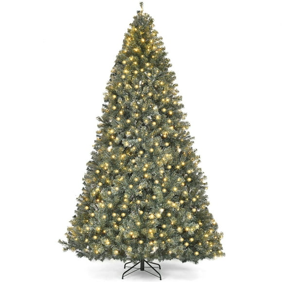 Patiojoy 9' LED Lights Pre-lit Artificial Christmas Tree PVC Hinged Branches W/ 700 Warm White Lights
