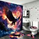 thumbnail image 4 of Independence Day Bathroom Dry Wet Separation Four Piece Set Shower Curtain+Toilet Seat Cushion+Floor Cushion+U Shaped Cushion, 4 of 6