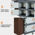 thumbnail image 5 of Huloretions Commercial Janitorial Cart with Cabinet, Hotel Cart Housekeeping Room Service Cart Hand Push Utility Cart with Wheels, Commercial Cleaning Cart with Large Capacity Vinyl Bag, Housekeeping, 5 of 7