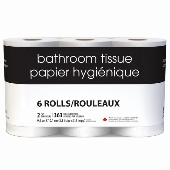 Black & White 6 Triple Roll 363 Sheets 2-Ply Bathroom Tissue