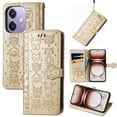thumbnail image 3 of Funda Cartera FOXDOCK para OPPO A40 4G , Flip PU con Relieve de Gatos y Perros, Tarjetero y Soporte, 3 of 6