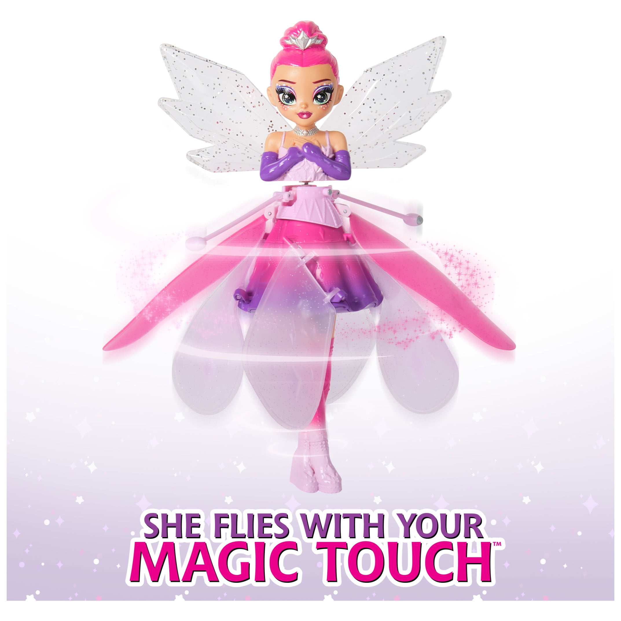 Crystal Flyers, Magical Flying Doll with Crystal Wings, Interactive Kids Toys for Ages 5 and up  (图3)