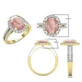 thumbnail image 3 of Dazzlingrock Collection 10X8mm Oval Morganite & Round White Diamond Halo Style Engagement Ring for Women (0.40 ctw, Color I-J, Clarity I1-I2) in 18K Yellow Gold, Size 6.5, 3 of 5