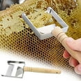 thumbnail image 1 of VBXOAE Stainless Steel Multi Functional Cutting Fork with Ergonomic Wooden Handle for Beekeeping and Kitchen Use Suit for Beeswax and Soft Ingredients, 1 of 9