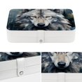 thumbnail image 4 of Wolf PU Leather Necklace Organizer Jewelry Boxes Display Case with Removable Compartment, Portable, 4 of 6