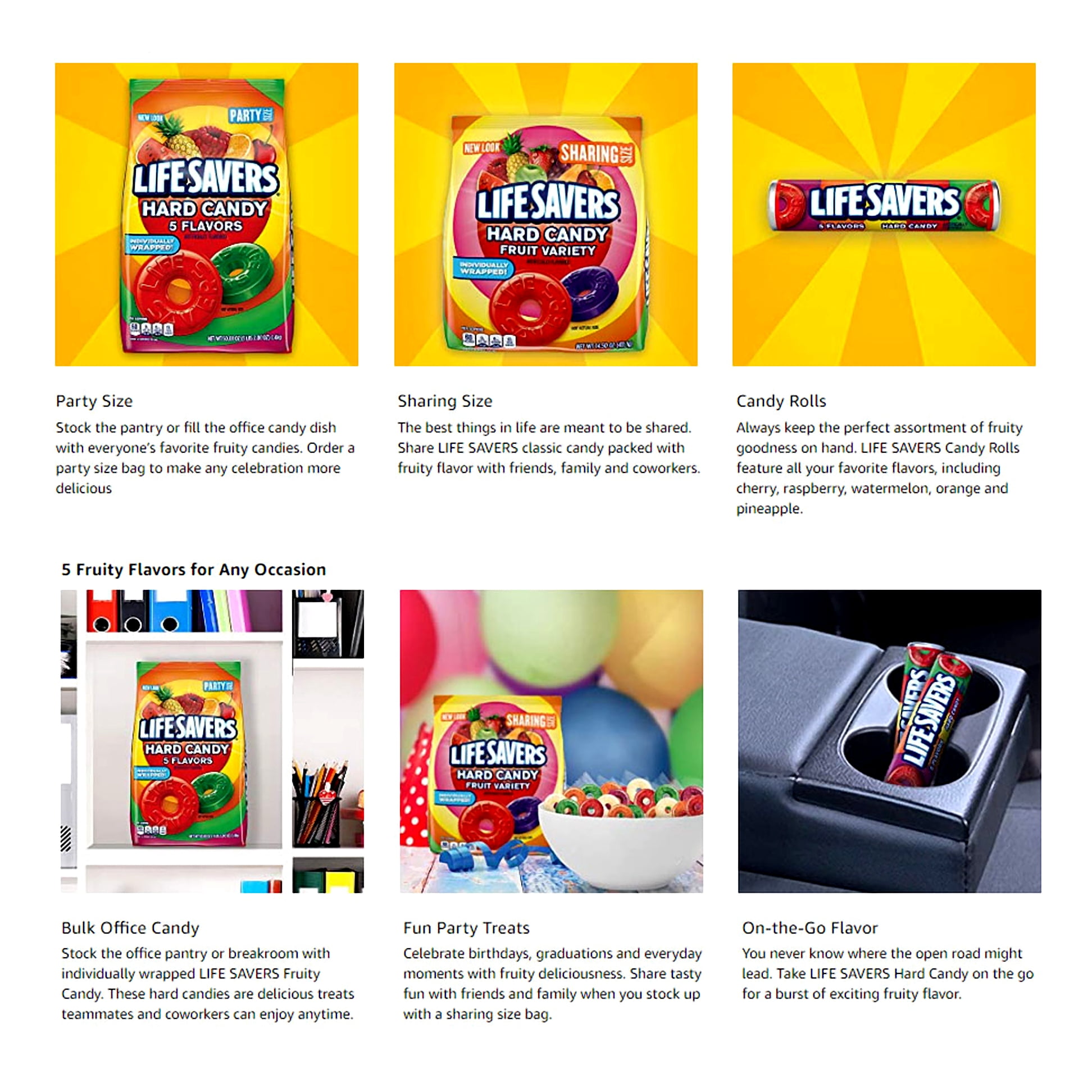 LIFE SAVERS Hard Candy 5 Flavors, 50-Ounce Party Size Bag