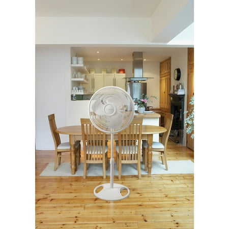 Lasko 16 Oscillating 3-Speed Pedestal Fan with Adjustable Height, 47 H, White, S16200, New