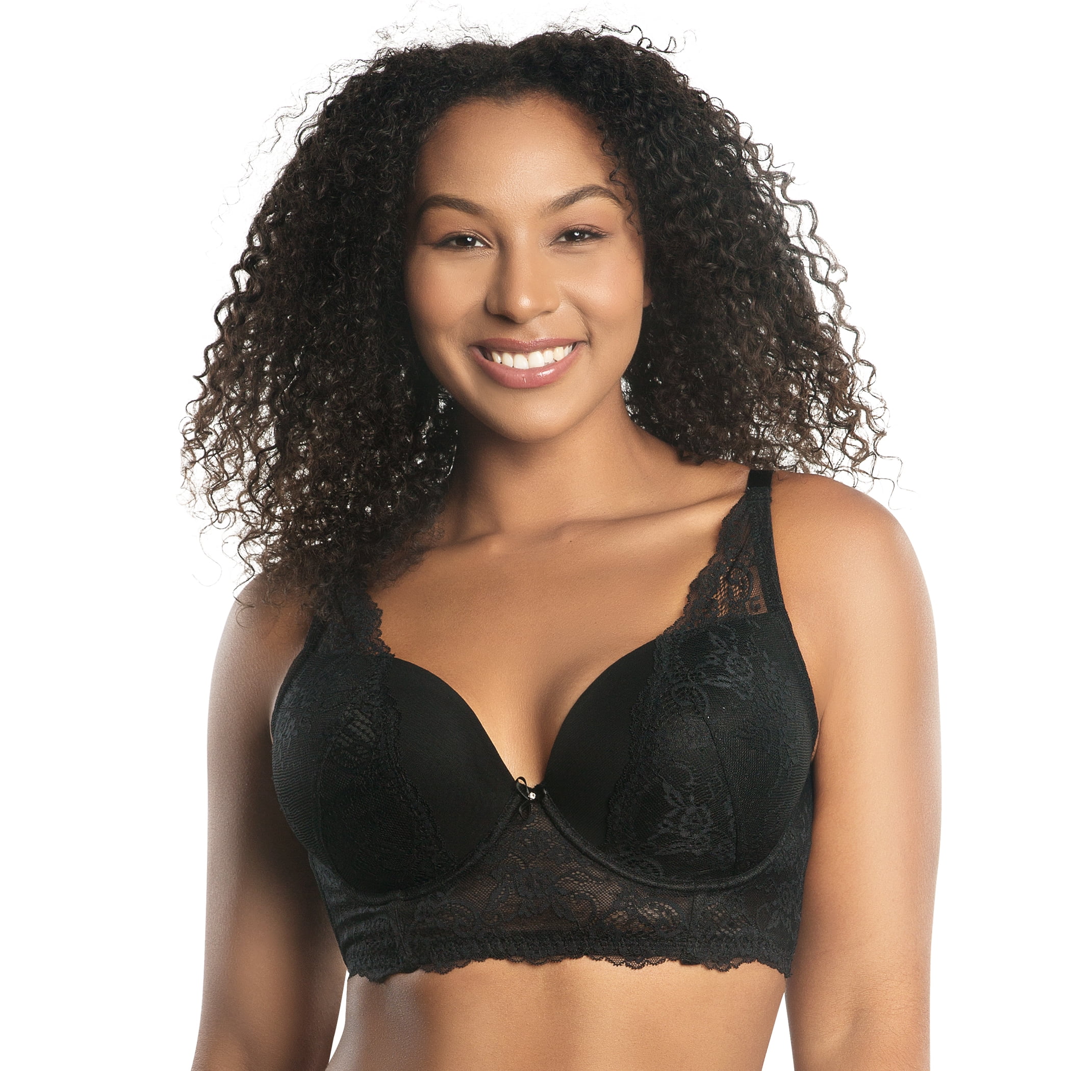 harmtty Sexy Women Solid Color Invisible Seamless Strapless Underwired No  Padding Bra,Black,C