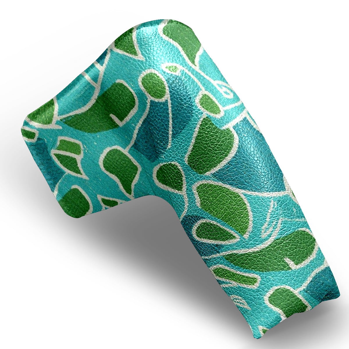 Golf Club Head Cover | Leather Golf Club Putte Headcover , Waterproof Golf Club Head Cover Set Driver Headcovers for Golf Clubs Men Women Teal - Green Fragment Mosaic