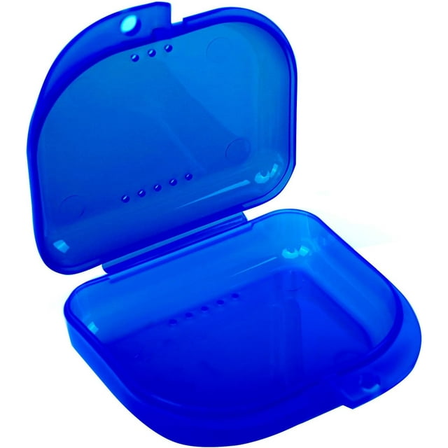 LA MIERE Retainer Case with Vent Holes, 1 Pcs Denture Case, Durable & Similar Mouth Guard Case, Royal Blue