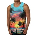 thumbnail image 1 of Sleeveless Printed Round-Neck Vest for Men, Polyester Fabric, Lightweight Summer Casual Wear, Breathable Fit, Machine Washable, Size L, 1 of 5