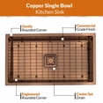 thumbnail image 4 of Strictly Sinks 32 Inch Undermount Single Bowl Kitchen Sink – Sink with Bottom Grid & Drain – Copper, 4 of 7