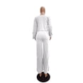 thumbnail image 5 of Idoravan Women Sets Clothing Womens Casual Fashion Sexy Hollow Out Solid Color Shoulder Ripped Top Trousers Pants Set, 5 of 5