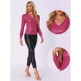 thumbnail image 2 of DARING DIVA Women's Sparkly Sequin Top V Neck Blouse XL Hot Pink, 2 of 6