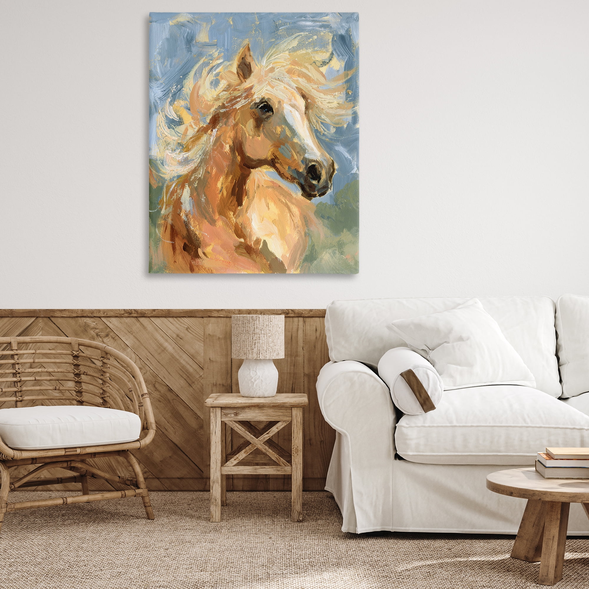 Stupell Industries Horse with Tousled Mane Animals Painting Wrapped Canvas Art Print Wall Art, 36 x 48