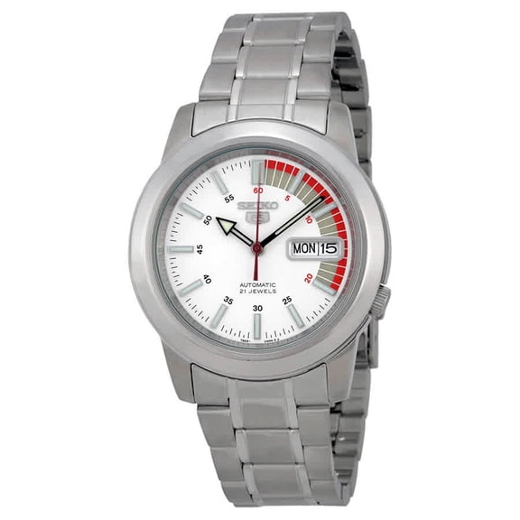 Seiko 5 Automatic White Dial Stainless Steel Men's Watch SNKK25