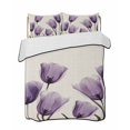 thumbnail image 2 of Purple Tulip Flower Full Size Down Alternative Comforter, Lightweight Comforter Quilt Bedding Set with Pillow Shams Aesthetics Farmhouse Floral Plant All Seasons Bed Comforter Duvet Insert 78"x90", 2 of 7