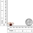 thumbnail image 3 of Gem Stone King 18K Rose Gold Plated Silver Red Garnet and White Zirconia 3 Stone Engagement Ring for Women (3.39 Cttw, Gemstone January Birthstone, Available in Size 5, 6, 7, 8, 9), 3 of 3