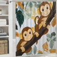 thumbnail image 6 of Patifu Monkeys Branch Leaves Shower Curtain for Bathroom Decoration 100% Polyester Washable Shower Curtain with Hooks 36"x72, 6 of 7