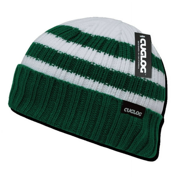 Cuglog Beanies Beany For Men Women Sailor Colorful Striped Cuffed Cable Knit Skull Caps Hats Winter