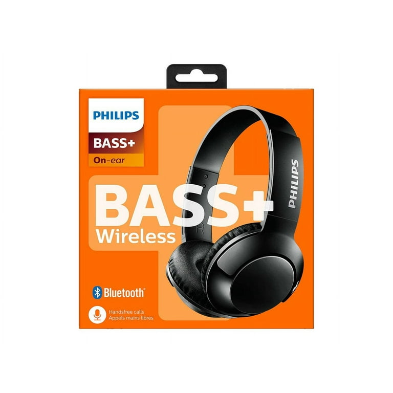 Philips BASS SHB3075BK Headphones with mic on ear Bluetooth wireless black Walmart