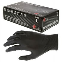 MCR Safety® NitriShield Stealth™ Nitrile Gloves, X-Large, Black, 100/Box