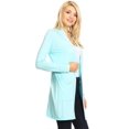 thumbnail image 3 of Moa Collection Women's Classic Open Front Long Sleeve Cardigan with Side Pockets, 3 of 5